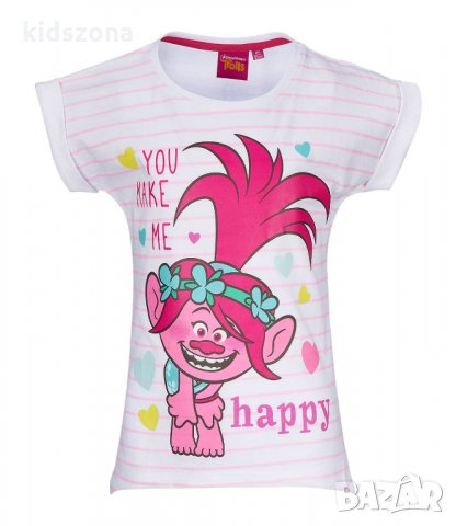 Детска тениска Trolls момиче за 4, 6, 8 и 10 г. - М1-3, снимка 2 - Детски тениски и потници - 24659629