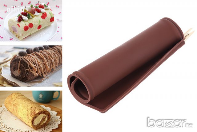 правоъгълник силиконова форма тава печене навиване руло блат торта незалепваща подложка молд основа , снимка 2 - Форми - 16275899