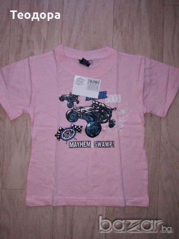Нова розова тениска с мотор., снимка 1 - Детски тениски и потници - 20811404
