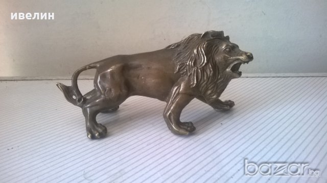 стара статуетка-лъв, снимка 1 - Антикварни и старинни предмети - 19298208