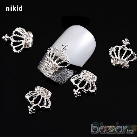 2 цвята корона бижу за нокти  коронки камъни декорация украса за маникюр, снимка 2 - Продукти за маникюр - 15787814