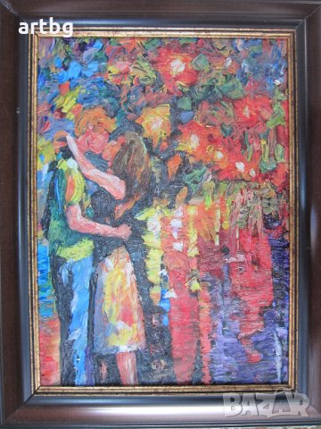 Автентична картина "Интимно", снимка 2 - Картини - 24709216