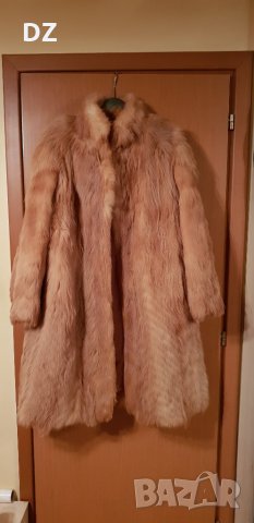 Дълго палто от естествен косъм - червена лисица, снимка 1 - Палта, манта - 23250021