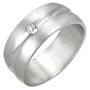  Красив пръстен от стомана с циркон, снимка 1 - Пръстени - 11215377