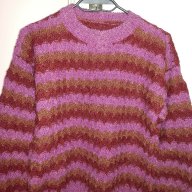 Дамски плетен пуловер на райета, снимка 1 - Блузи с дълъг ръкав и пуловери - 12769122