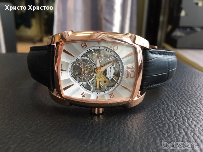 Мъжки  часовник PARMIGIANI "розово злато" реплика клас ААА, снимка 1