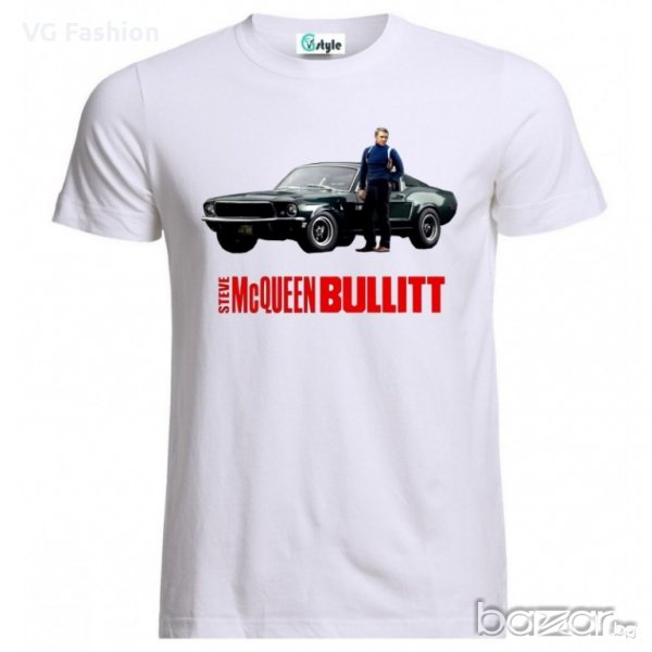 Мъжка Тениска Bullitt Steve McQueen Ford Mustang Vintage Retro, снимка 1