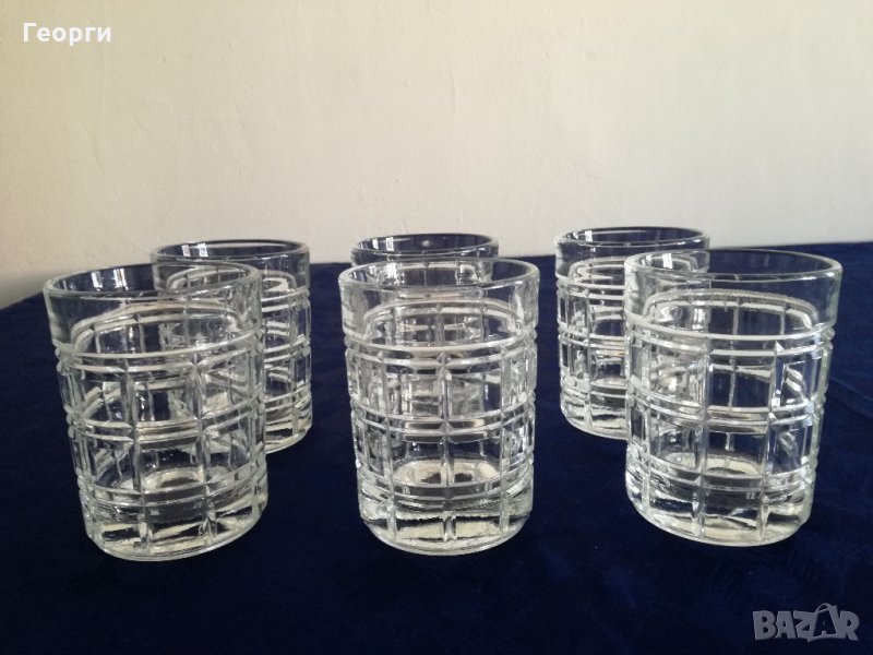 Стъклени дебелостенни чаши , снимка 1
