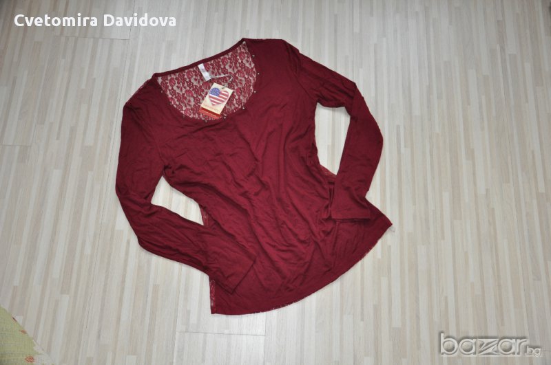 Червена блуза с дълъг ръкав, снимка 1