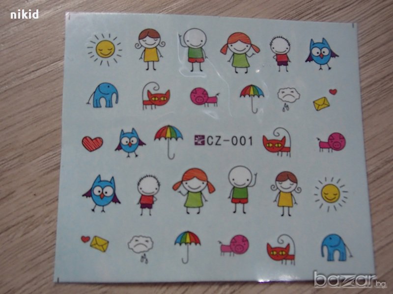 татос ваденки водни стикери за нокти нови детски мотиви, снимка 1