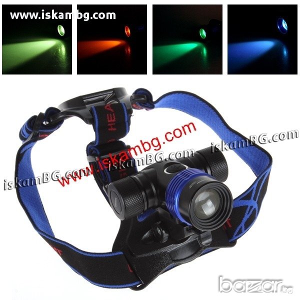 Лед челник с филтри и ZOOM - ударо и влагоустойчив T6 1600 лумена, снимка 1