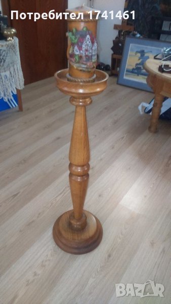 Дървен свещник, снимка 1
