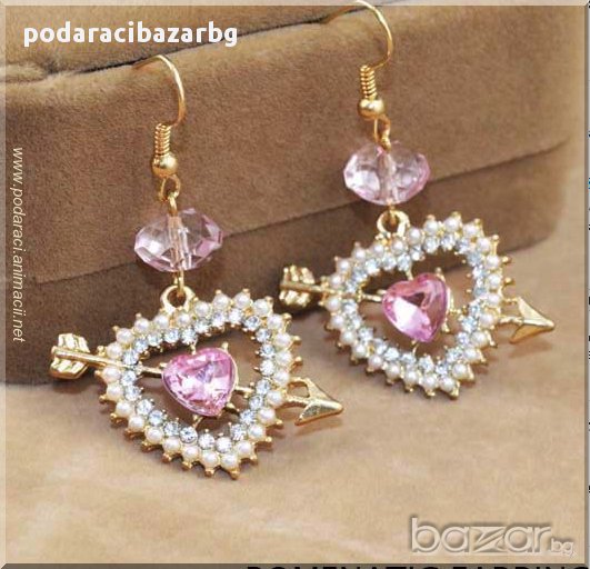 ОБЕЦИ – КРИСТАЛНИ СЪРЦА С ЛЮБОВНА СТРЕЛА, снимка 1