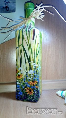 Бутилки  с декупаж, снимка 16 - Декорация за дома - 17497731