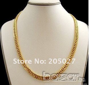 Невероятно красив Мъжки Ланец - позлатен с 18к злато Нов модел №25 