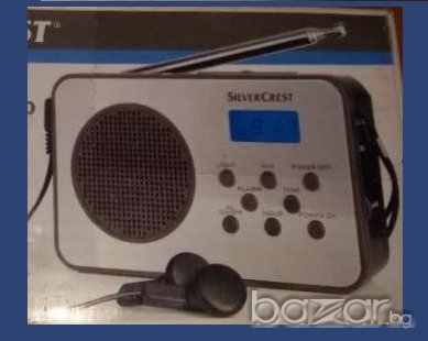 Мини, ново радио Silver Crest с часовник, аларма, LCD дисплей, немско! 