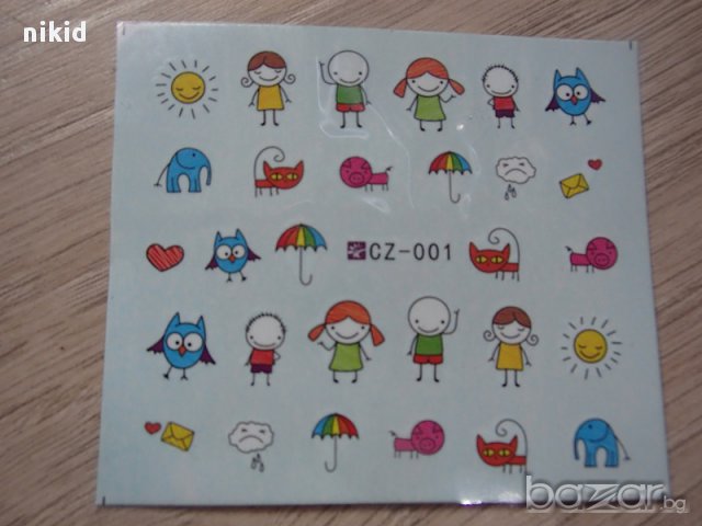 татос ваденки водни стикери за нокти нови детски мотиви