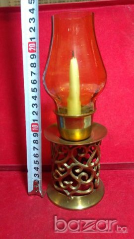 Стар  свещник бронз, снимка 3 - Декорация за дома - 21063337