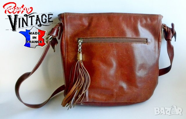 Дамска кожена чанта внос от Франция., снимка 1