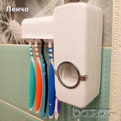 Комплект автоматичен диспенсър за паста за зъби и четка за зъби за баня с високо качество, снимка 18 - Други стоки за дома - 20601119