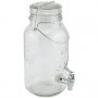Стъклен буркан 2 л с канелка и дръжка, диспенсър за напитки - код 2 литра, снимка 3