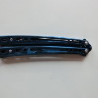 Нож тип пеперуда в синьо / , снимка 3 - Ножове - 22076421