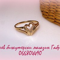 златен пръстен -сърце- 1.61 грама/ размер 53.5, снимка 1 - Пръстени - 13713635