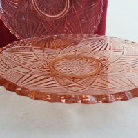   стъклени чинии цветно розово стъкло , снимка 7 - Антикварни и старинни предмети - 19926885