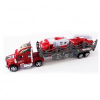 Детски автовоз с две пожарни играчка за момче 43см, снимка 1 - Коли, камиони, мотори, писти - 23576715