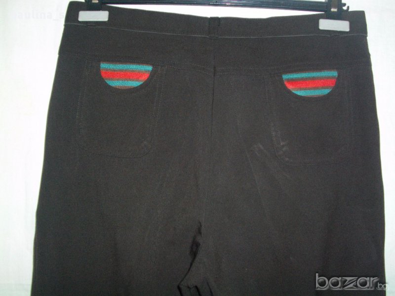 Зимен кафяв панталон Деним с кантове / широки крачоли , снимка 1