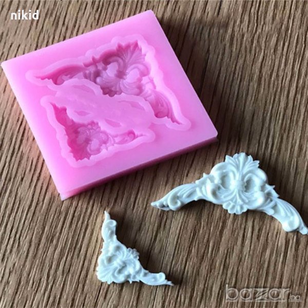 мини ъгли ъгълчета силиконов молд форма за украса торта сладки с фондан мъфини, снимка 1