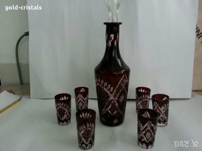 кристална гарафа цветен кристал, снимка 1