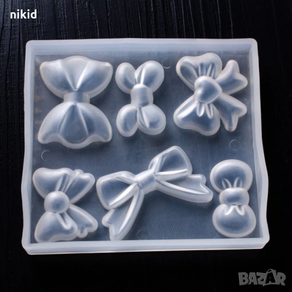 Голям Микс 5 различни Панделки прозрачен силиконов молд форма декор торта сладки фондан смола, снимка 1