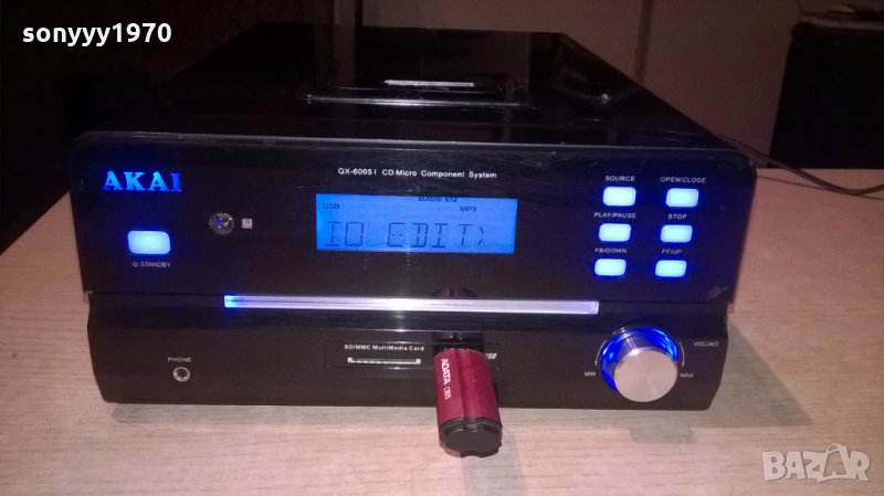 akai qx-6005l cd tuner amplifier usb sd card-внос швеицария, снимка 1