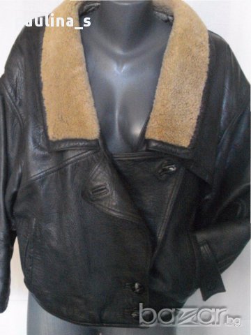 Естествена кожа / Дамско кожено яке с астраганена яка ”Da Vinci” leathers - 2XL/3XL  