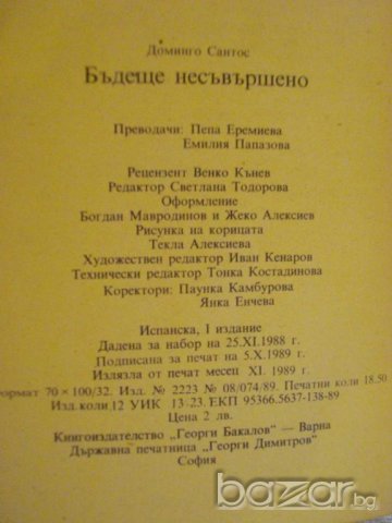 Книга "Бъдеще несъвършено - Доминго Сантос" - 296 стр., снимка 2 - Художествена литература - 9596988