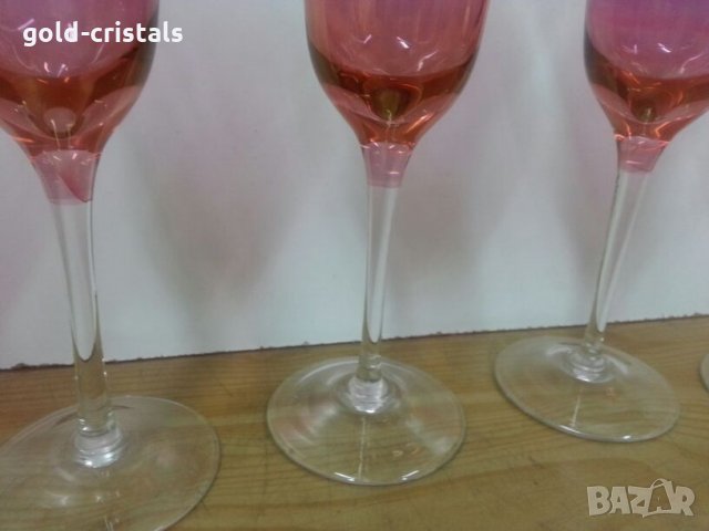 Ретро стъклени чаши за вино цветно стъкло, снимка 11 - Антикварни и старинни предмети - 22450614