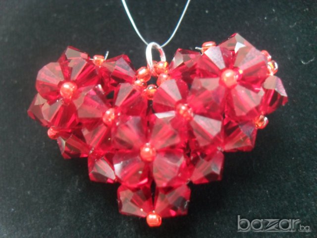Сърце с кристали Сваровски 002, снимка 5 - Колиета, медальони, синджири - 7419570