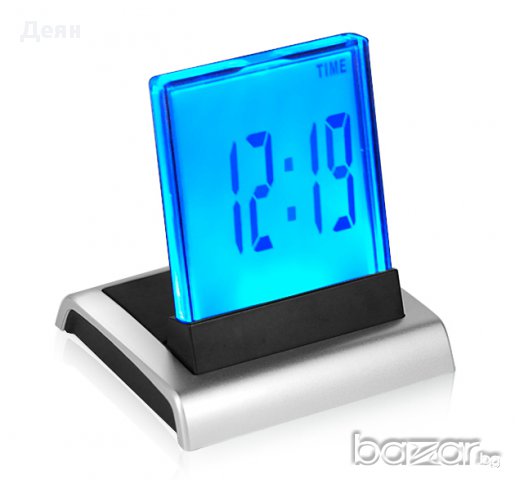 261 Настолен LED часовник светещ в 7 цвята, снимка 3 - Други стоки за дома - 17465054