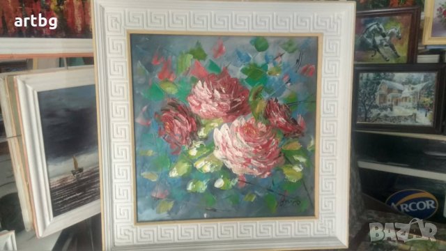 Автентична картина "Диви рози", снимка 4 - Картини - 24805998