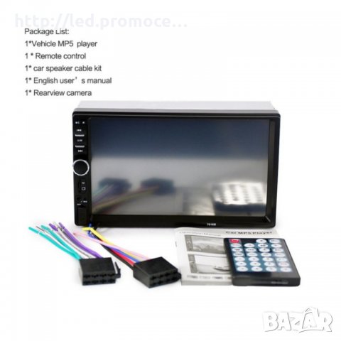 Автомобилен аудио MP5 плейър с камера Bluetooth V2.0 -7010B, снимка 3 - Радиокасетофони, транзистори - 23458346