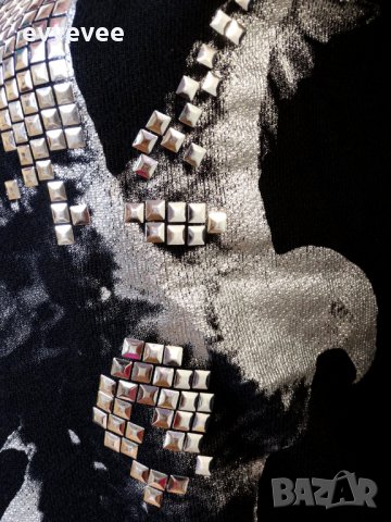 Gina Tricot блуза с орел и капси  , снимка 8 - Блузи с дълъг ръкав и пуловери - 16468002