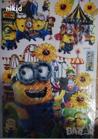 3d Миньоните релефен pvc фолио детски стикер лепенка за стена мебел детска стая самозалепващ