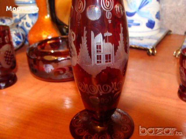  Кристален комплект рубин разпродажба , снимка 8 - Антикварни и старинни предмети - 21195428