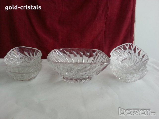 Ретро кристални купички и купа , снимка 4 - Антикварни и старинни предмети - 20598925
