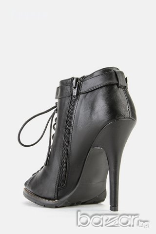 Ликвидация!Бежови кожени обувки корсет, снимка 2 - Дамски обувки на ток - 10200384