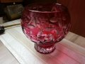  кристална купа цветен червен кристал, снимка 1 - Антикварни и старинни предмети - 23011803
