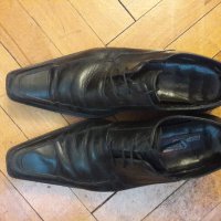 Мъжки кожени обувки черни с връзки № 42, снимка 2 - Ежедневни обувки - 20335333