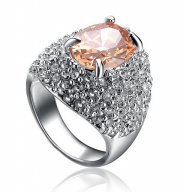 ПРОМО ! Сребрист пръстен с кристал и елементи Сваровски, снимка 1 - Пръстени - 6628886