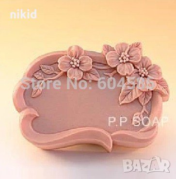 цветя венчелистчета в рамка Дълбока форма силиконов молд калъп за сапун гипс , снимка 1